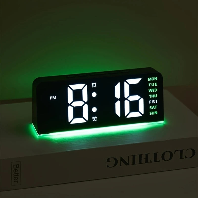 Nuevo reloj despertador digital LED de escritorio con luz nocturna.