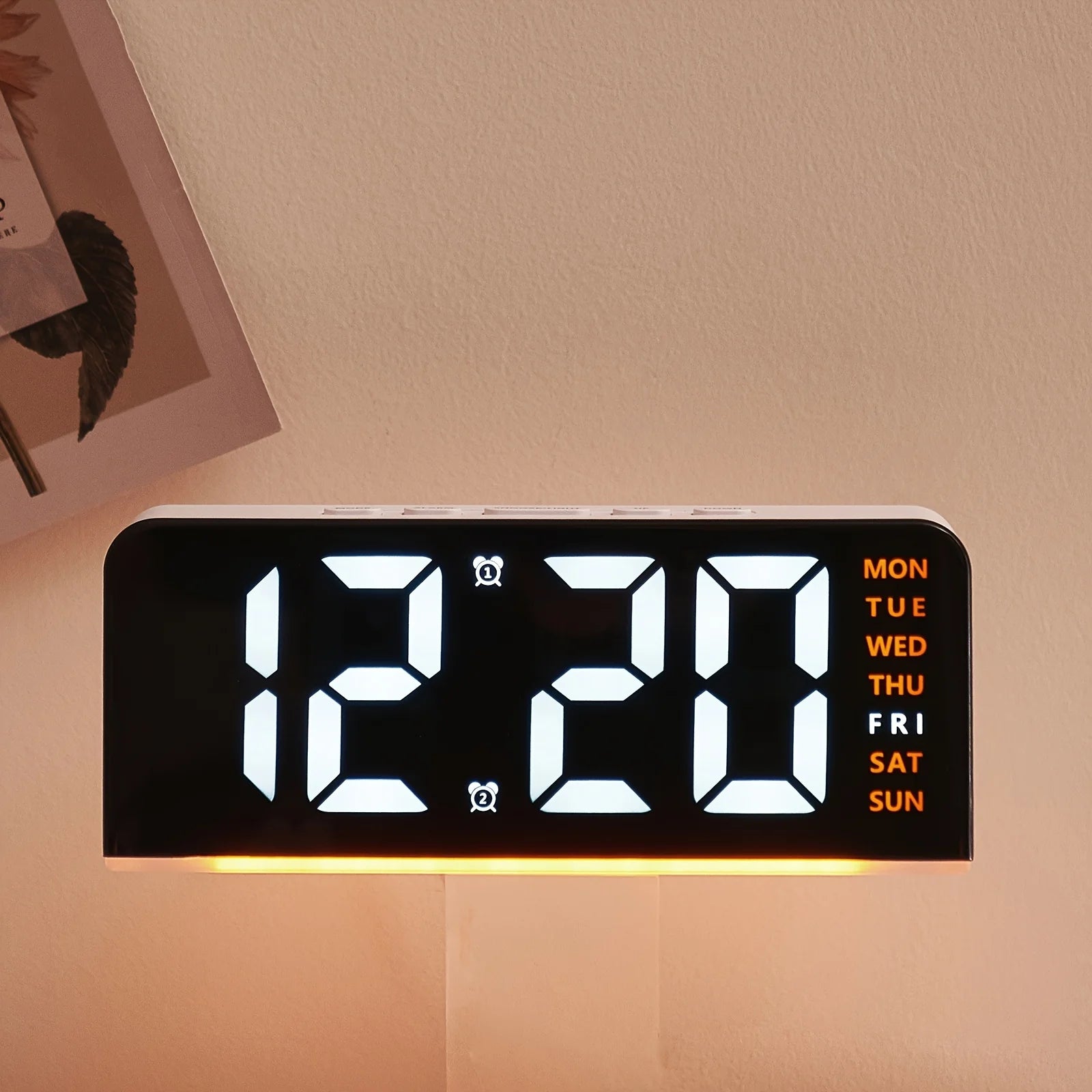 Nuevo reloj despertador digital LED de escritorio con luz nocturna.