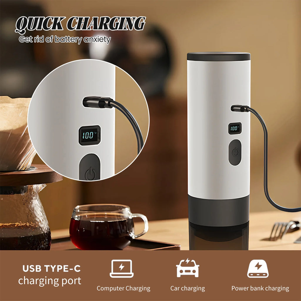 Cafetera Portátil 3 en 1 Espresso USB de 20 Bar · Compacta y de Calentamiento Rápido